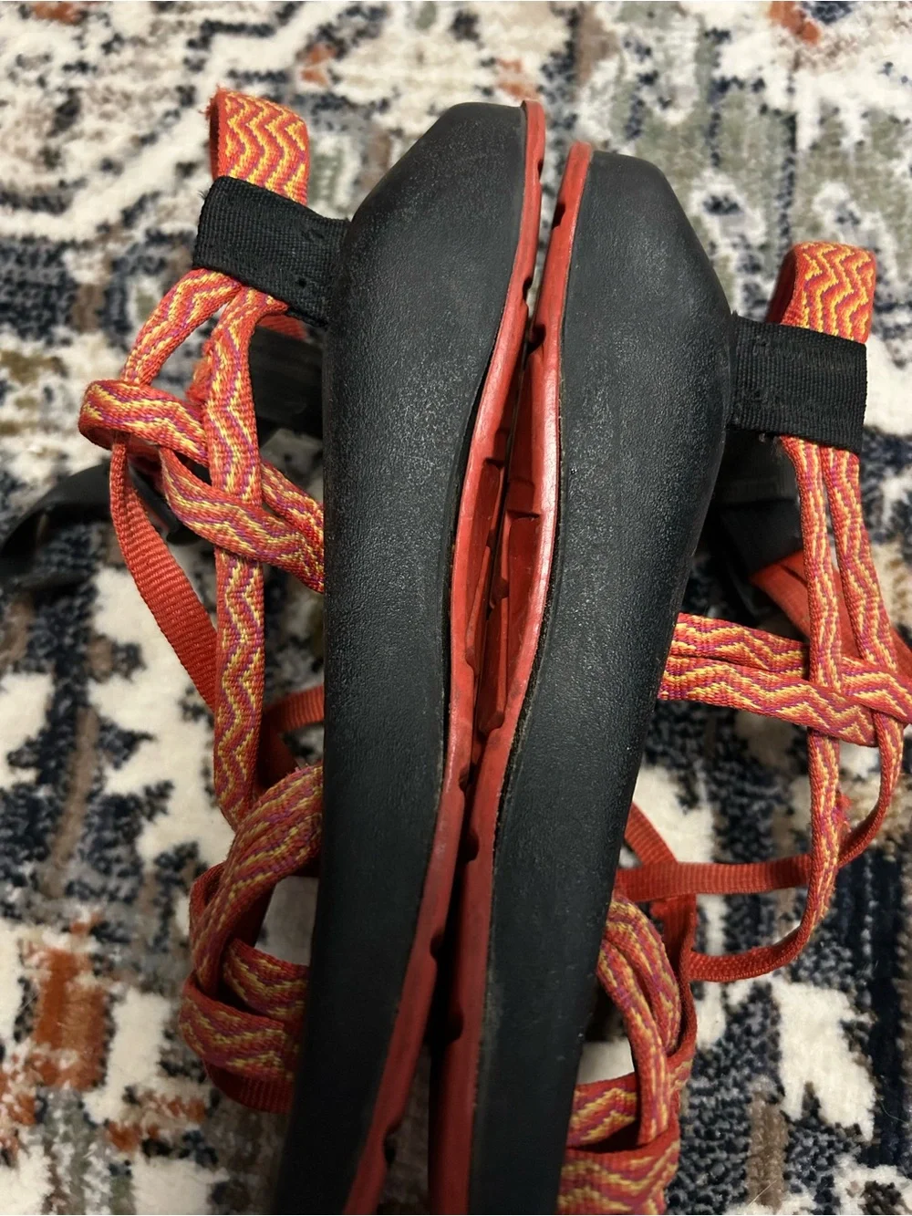 Chaco Women's Black Sandals with Orange Straps